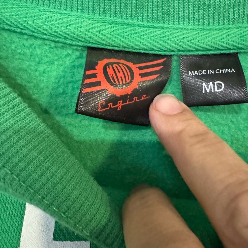 MAD Engine Green Feliz Navidog Crewneck Sweater - Picture 3 of 4